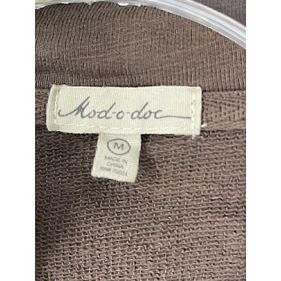 MOD-O-DOC mens Brown 1/4 Zip Pullover Sweatshirt with pockets Medium - Picture 2 of 4